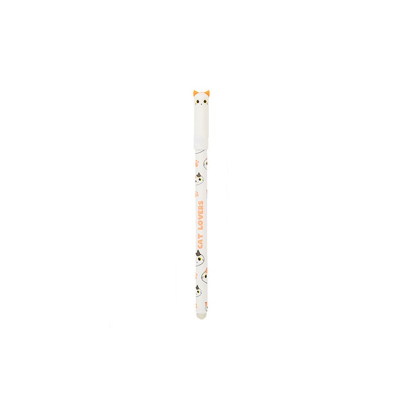 Stylo effaçables avec Capuchon - Cat Lover Blanc