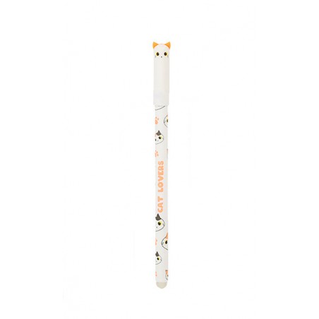Stylo effaçables avec Capuchon - Cat Lover Blanc