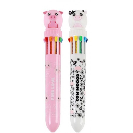Stylo 10 couleurs - Pink love & Cow Moood