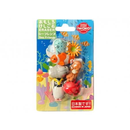 Set gomme Les amis de la mer Iwako