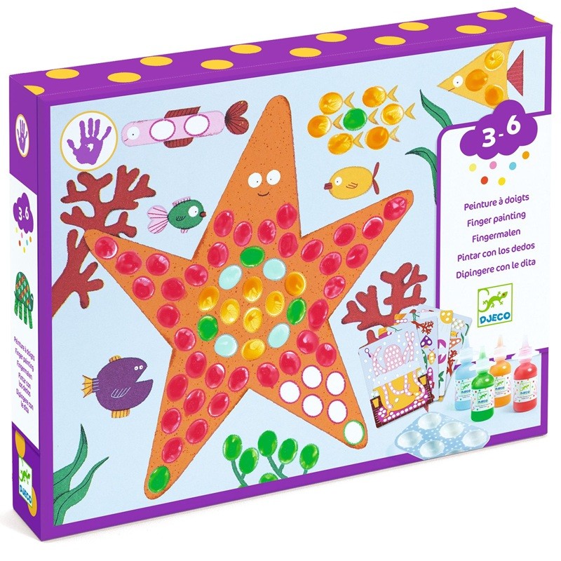 Peintures à doigts - Pois et poissons