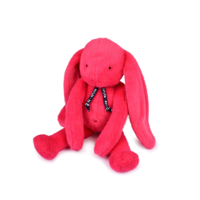 Peluche Méloé : Lapin fuchia peps 37 cm
