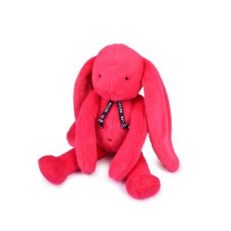 Peluche Méloé : Lapin fuchia peps 37 cm