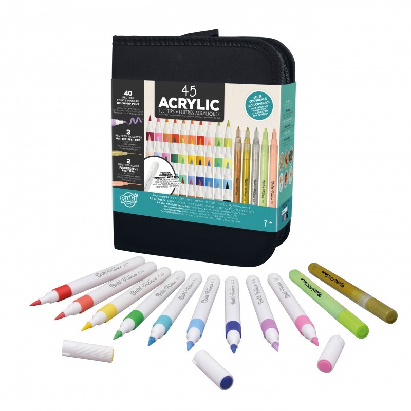 Trousse 45 feutres acryliques