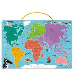 Carte du monde avec Loup