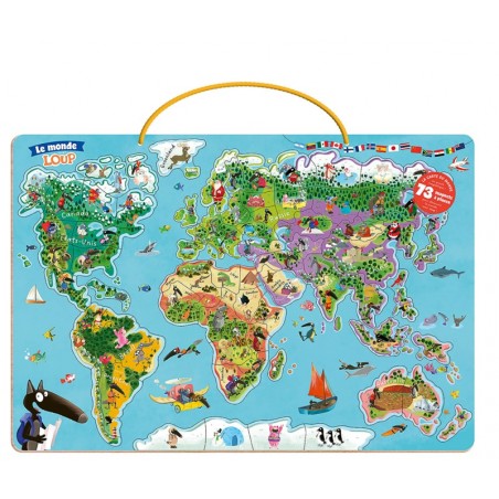 Carte du monde avec Loup