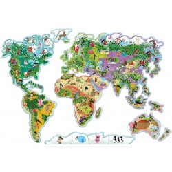 Carte du monde avec Loup