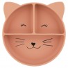 Assiette avec ventouse en silicone et compartiments - Mrs. Cat