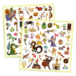 160 Stickers Métallisés - Medieval Fantastique