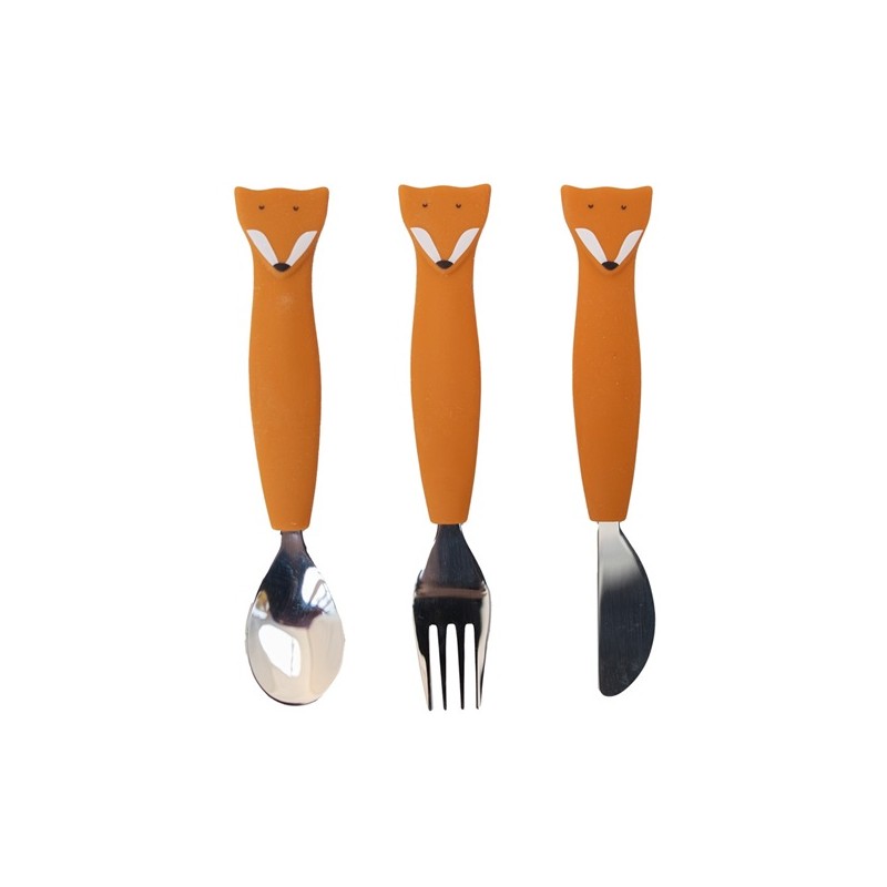 Couverts 3 pièces en silicone - Mr. Fox