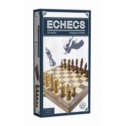 Echecs en bois pliant - Marqueterie