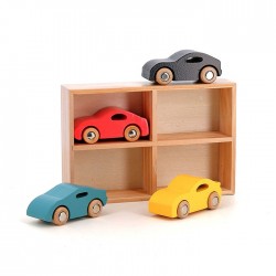 Coffret de 4 voitures en bois Supercars