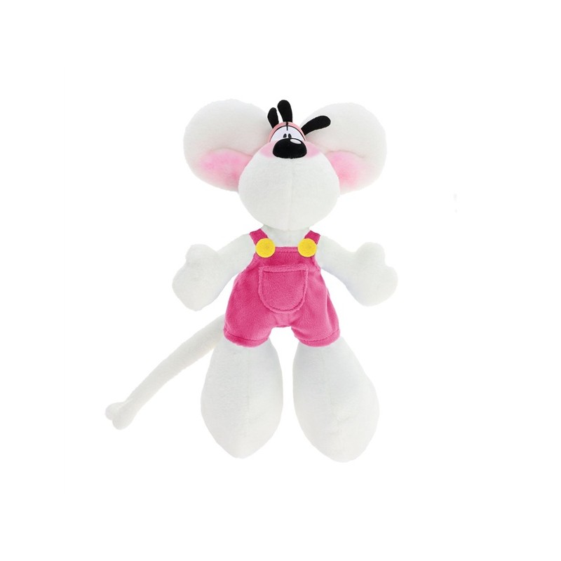 Peluche Diddl en salopette Rose 30 cm
