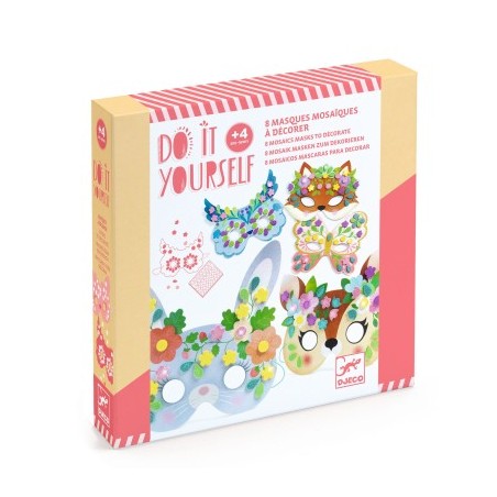 8 masques mosaïques à décorer - Animaux de la forêt