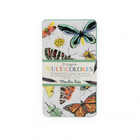 12 crayons multicolores