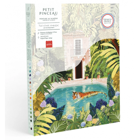 Coffret peinture au numéro - Tiger relaxing in my pool