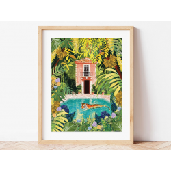 Coffret peinture au numéro - Tiger relaxing in my pool