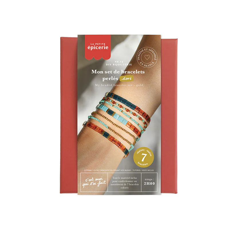 Diy Bijouterie - Mon set de bracelets perlés doré