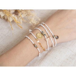 Diy Bijouterie - Mon bracelet perlé multirang blanc