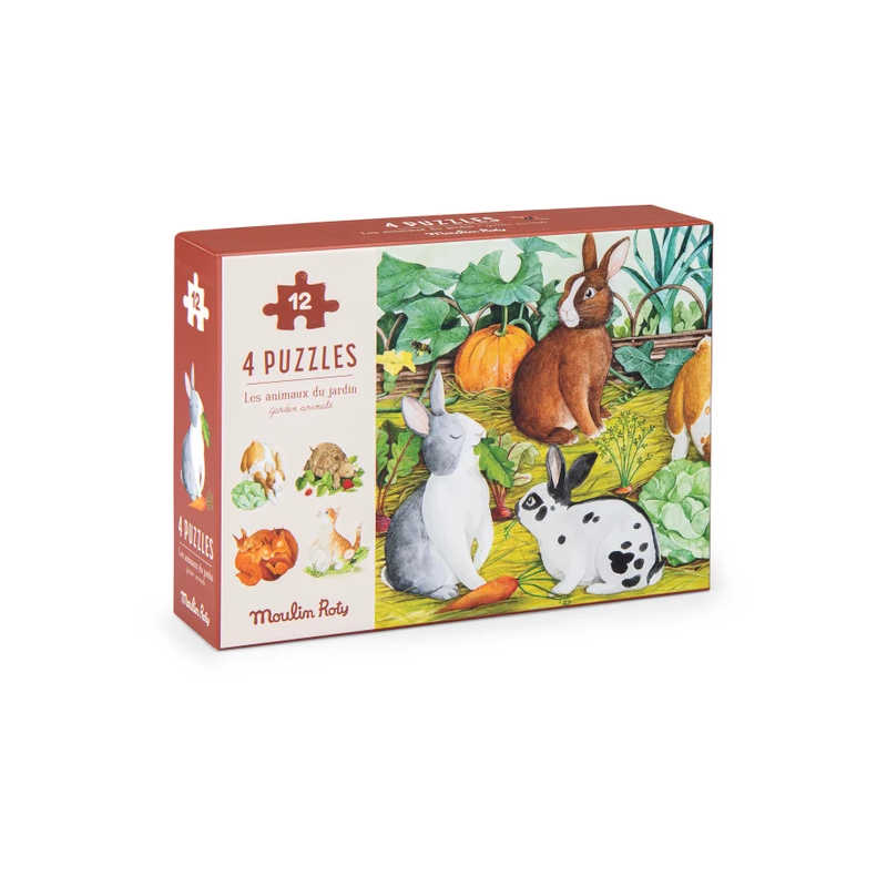 4 puzzles - Les animaux du jardin