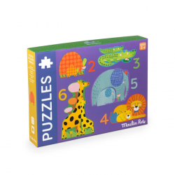 5 puzzles Evolutifs Animaux
