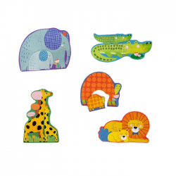 5 puzzles Evolutifs Animaux