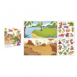 2 Ans - Stickers Epais Repositionnables Dino