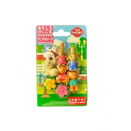 Set gomme Les animaux du parc Iwako